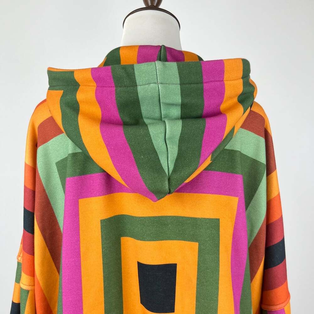 NWOT Farm Rio Hoodie Concentric Square Geometric Oversized Sweatshirt Size S - Picture 5 of 11